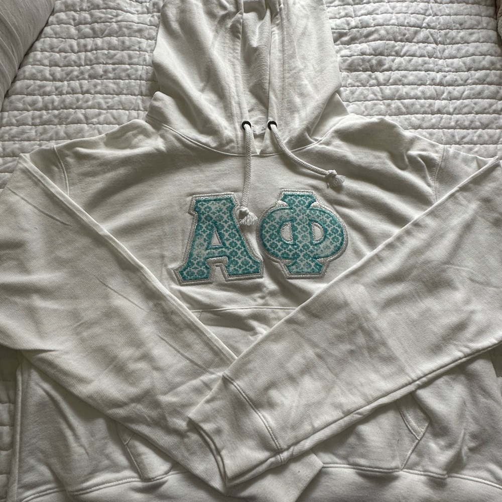 White Hoodie with Greek Letters